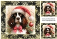 3 Whimsical Christmas liver and white Springer Spaniel card front/toppers 1