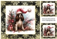 3 Whimsical Christmas liver and white Springer Spaniel card front/toppers 2