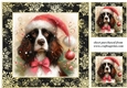 3 Whimsical Christmas liver and white Springer Spaniel card front/toppers 4