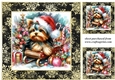 3 Whimsical Christmas Yorkie card front/toppers 2