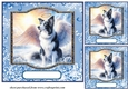 3 Blue sympathy dog card front/toppers 3