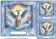 3 Blue sympathy dog card front/toppers 6