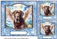 3 Blue sympathy dog card front/toppers 9