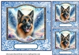 3 Blue sympathy dog card front/toppers 10