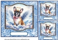 3 Blue sympathy dog card front/toppers 11