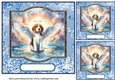 3 Blue sympathy dog card front/toppers 12