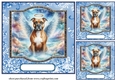 3 Blue sympathy dog card front/toppers 13