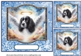 3 Blue sympathy dog card front/toppers 14