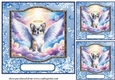 3 Blue sympathy dog card front/toppers 15
