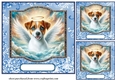 3 Blue sympathy dog card front/toppers 16