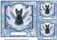 3 Blue sympathy dog card front/toppers 17