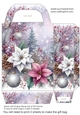 Lilac and silver Christmas scene gift bag 2
