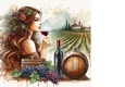 Enjoying a glass of wine background 13