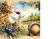 Enjoying a glass of wine background 14
