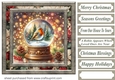 Christmas robin snow globe card front 2