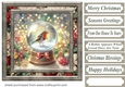 Christmas robin snow globe card front 3