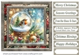 Christmas robin snow globe card front 6
