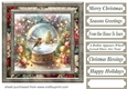Christmas robin snow globe card front 7