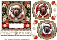 Chocolate Labrador Santa card front