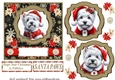 Westie Santa card front