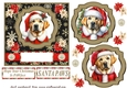 Yellow Labrador Santa card front