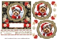 Yorkie Santa card front