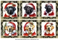 Black and yellow Labrador Santa toppers