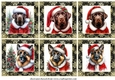 chocolate Labrador and German Shepherd Santa toppers