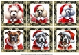 Poodle and Staffie Santa toppers