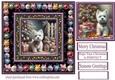 Westie Christmas fairy light card front 1