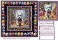 Westie Christmas fairy light card front 2