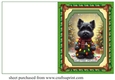 Christmas Scottish terrier cut and fold card 2