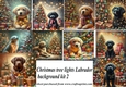 Labrador Christmas tree lights backgrounds/card fronts kit 2