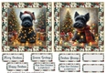 2 Framed Christmas lights Scottie card fronts 5