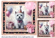 3 Birthday Westie card front/toppers 2