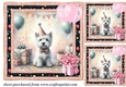 3 Birthday Westie card front/toppers 3
