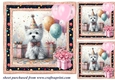 3 Birthday Westie card front/toppers 4