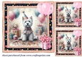 3 Birthday Westie card front/toppers 5