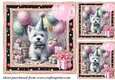 3 Birthday Westie card front/toppers 6