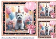 3 Birthday Westie card front/toppers 7