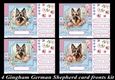 4 Floral gingham German Shepherd card fronts kit