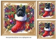 3 Christmas stocking Scottie card fronts/toppers 4