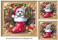 3 Christmas stocking Westie card fronts/toppers 1