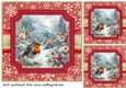 3 Red Christmas garden robin card front/toppers 5