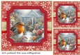 3 Red Christmas garden robin card front/toppers 9