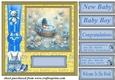 Framed new baby boy card front 3