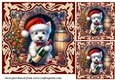 3 Christmas wine cellar pup card front/toppers 3