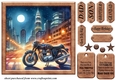 Motorbike in the city card front 2
