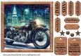 Motorbike in the city card front 3