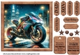 Motorbike in the city card front 4
